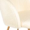 Adjust Legs Upholstered Teddy Faux Fur Dining Armrest Chair (Set of 2) - Off White - Image 17