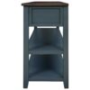 Retro Design Console Table With Two Open Shelves, Pine Frame And Legs For Living Room - Navy - Image 10