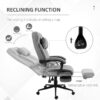 Vinsetto - Executive Linen-Feel Fabric Office Chair High Back Swivel Task Chair With Adjustable Height Upholstered Retractable Footrest, Headrest And Padded Armrest - Light Gray - Image 4