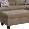 Diego - Sectional Sofa With Right Facing Chaise Storage Ottoman And 2 Accent Pillows - Brown - Image 3