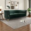 Fx-P82-Gr (Sofa) Velvet Sofa, Mid-Century Sofa Furniture Chesterfield Couch For Living Room - Green - Image 14