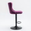Swivel Velvet Barstools Adjusatble Seat Height , Modern Upholstered Bar Stools With Backs Comfortable Tufted For Home Pub And Kitchen Island (Set of 2) - Purple - Image 7