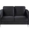 Sofia - Velvet Modern Chic Loveseat Couch - Black - Image 2