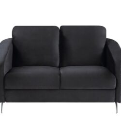 Sofia - Velvet Modern Chic Loveseat Couch - Black