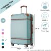 Hardshell Luggage With Tsa Lock, 24" Expandable Lightweight Suitcase With Spinner Wheels, Single Vintage Luggage - Green - Image 2