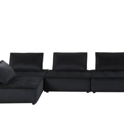 Anna - Velvet 4 Piece Modular Sofa - Black