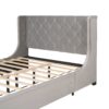Queen Size Storage Upholstered Platform Bed With Wingback Headboard And A Big Drawer - Gray - Image 8