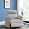 Sagen - Faux Leather Glider Recliner With Swivel - Gray - Image 5
