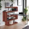 Buck II - Clear Glass, Chrome High Gloss Writing Desk With Shelf - Walnut - Image 7