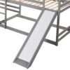 Full And Twin Size L-Shaped Bunk Bed With Slide And Short Ladder - Gray - Image 11