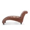 Tufted Armless Chaise Lounge - Brown - Image 4