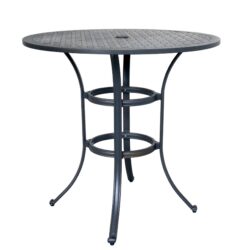 Round 4 Person 42" Long Aluminum Bar Height Dining Set With Cushions - Dupione Brown