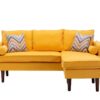 Mia - Sectional Sofa Chaise With USB Charger And Pillows - Yellow - Image 2