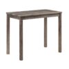 Lux - 3 Piece Counter Height Pub Table With Tufted Linen Stools (Set of 3) - Brown And Creamy White - Image 2