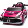 12V4A 20W*2 One Button Start, Forward And Backward, High And Low Speed, Music, Front Light, Power Display, Two Doors Can Open, 2.4G R / C, Seat Belt Four Wheel Absorber Kids Ride On Car - Pink - Image 2