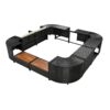 Spa Surround Spa Frame Quadrilateral Outdoor Rattan Sectional Sofa Set With Mini Sofa, Wooden Seats And Storage Spaces - Beige - Image 15