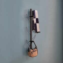Entryway Mounted Accent Coat Rack, Mounted Rack For Bathroom - Black