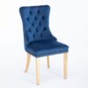 Nikki - Modern, High-End Tufted Solid Wood Contemporary Velvet Upholstered Dining Chair With Golden Stainless Steel Plating Legs, Nailhead Trim (Set of 2) - Blue / Gold - Image 5