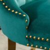 Nikki - Modern, High-End Tufted Solid Wood Contemporary Velvet Upholstered Dining Chair With Golden Stainless Steel Plating Legs, Nailhead Trim (Set of 2) - Green - Image 10