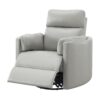 Sagen - Faux Leather Glider Recliner With Swivel - Gray - Image 3