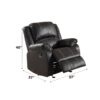 Zuriel - Synthetic Leather 3 Piece Living Room Recliner Set - Black - Image 6