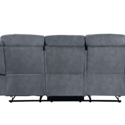 Zubaida - Two Tone Velvet 3 Piece Recliner Living Room Set - Gray