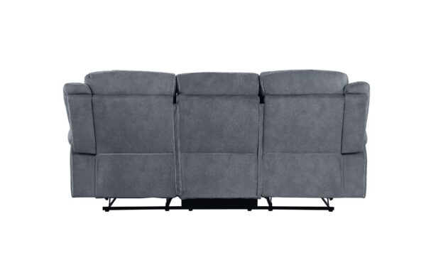 Zubaida - Two Tone Velvet 3 Piece Recliner Living Room Set - Gray