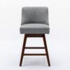 Counter Height Swivel Barstools, 26'' H Seat Height Upholstered Bar Stools (Set of 2), Fabric - Gray - Image 3