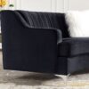 Velvet Curved Sofa - Black - Image 2