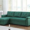 Lucca - Linen Reversible Sleeper Sectional Sofa With Storage Chaise - Green - Image 13