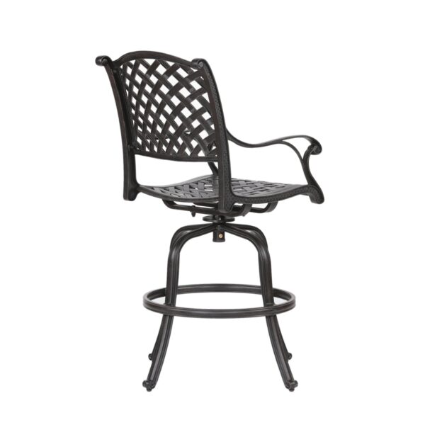 Patio Outdoor Aluminum Bar Stool With Cushion (Set of 2) - Navy Blue