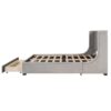 Queen Size Storage Upholstered Platform Bed With Wingback Headboard And A Big Drawer - Gray - Image 2