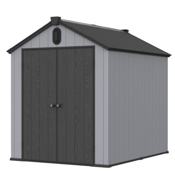 Xwt012 Plastic Storage Shed For Backyard Garden Big Spire Tool Storage - Black / Gray