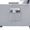 Ivy - Velvet Reversible Sleeper Sectional Sofa With Storage Chaise And Side Pocket - Light Gray - Image 3