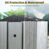 8Ft X 4Ft Outdoor Metal Storage Shed With Sliding Door And Foundation For Backyard, Patio, Lawn - White / Black - Image 8