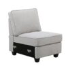Leo - 8 Piece Modular L-Shape Sectional Sofa And Ottoman - Light Gray - Image 5