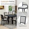 Topmax - Rustic Extendable Dining Table Set With Removable Leaf, 6 Upholstered Armless Dining Chairs And 2 Padded Arm Chairs, 9 Pieces - Black - Image 8