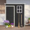 Outdoor Storage Shed Kit Perfect To Store Patio Furniture - Black - Image 4