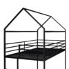 Bunk Beds Twin Over Twin, House With Frame Built-In Ladder, No Box Spring Needed - Black - Image 6