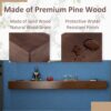 Fireplace Mantel Wooden Wall Mounted Floating Shelf 8" Deep Solid Pine Wood - Brown - Image 5