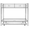 Twin Over Twin Bunk Bed With Trundle - Silver - Image 14