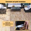 10 Piece Interlocking Deck Tiles Striped Pattern, Square Acacia Hardwood Outdoor Flooring For Patio, Bancony, Pool Side - Yellow - Image 7