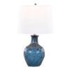 Gloria - Round Contemporary Lamp (Set of 2) - Dark Moroccan Blue / Chrome / White - Image 3