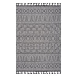 Guros - 4' X 6' Geometric Indoor / Outdoor Area Rug - Gray / White