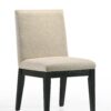 Jasper - 3 Piece Wide Contemporary Round Dining Table With Beige Fabric Chairs (Set of 3) - Ebony Black - Image 5