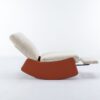 Modern Rocking Chair Recliner, Comfy Rocker Nursery Chair With Footrest, Accent Reading Chair, Upholstered Lounge Chair For Relaxing, Resting, Soft Padded Rocker For Indoor Living Room Bedroom - Orange - Image 7