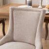 Ultra Side Dining Chair, Thickened Fabric Chairs With Neutrally Toned Solid Wood Legs, Bronze Nail Head, (Set of 2) - Beige / Patterned - Image 9