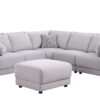 Penelope - Fabric Reversible L-Shape Sectional Sofa With Ottoman And Pillows - Light Gray - Image 4