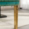 Nikki - Modern, High-End Tufted Solid Wood Contemporary Velvet Upholstered Dining Chair With Golden Stainless Steel Plating Legs, Nailhead Trim (Set of 2) - Green - Image 12