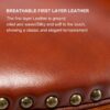 29.5'' Cow Top Leather Wooden Bar Stool, 360 Degree Swivel Bar Height Chair With Backs For Home Kitchen Counter - Brown - Image 7